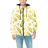 Corn Pattern Print Design 05 Men's Padded Hooded Jacket