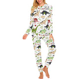 Cute dinosaurs pattern Women's All Over Print Pajama Set