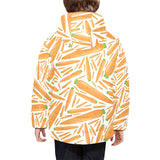 Carrot Pattern Print Design 02 Kids' Boys' Girls' Padded Hooded Jacket