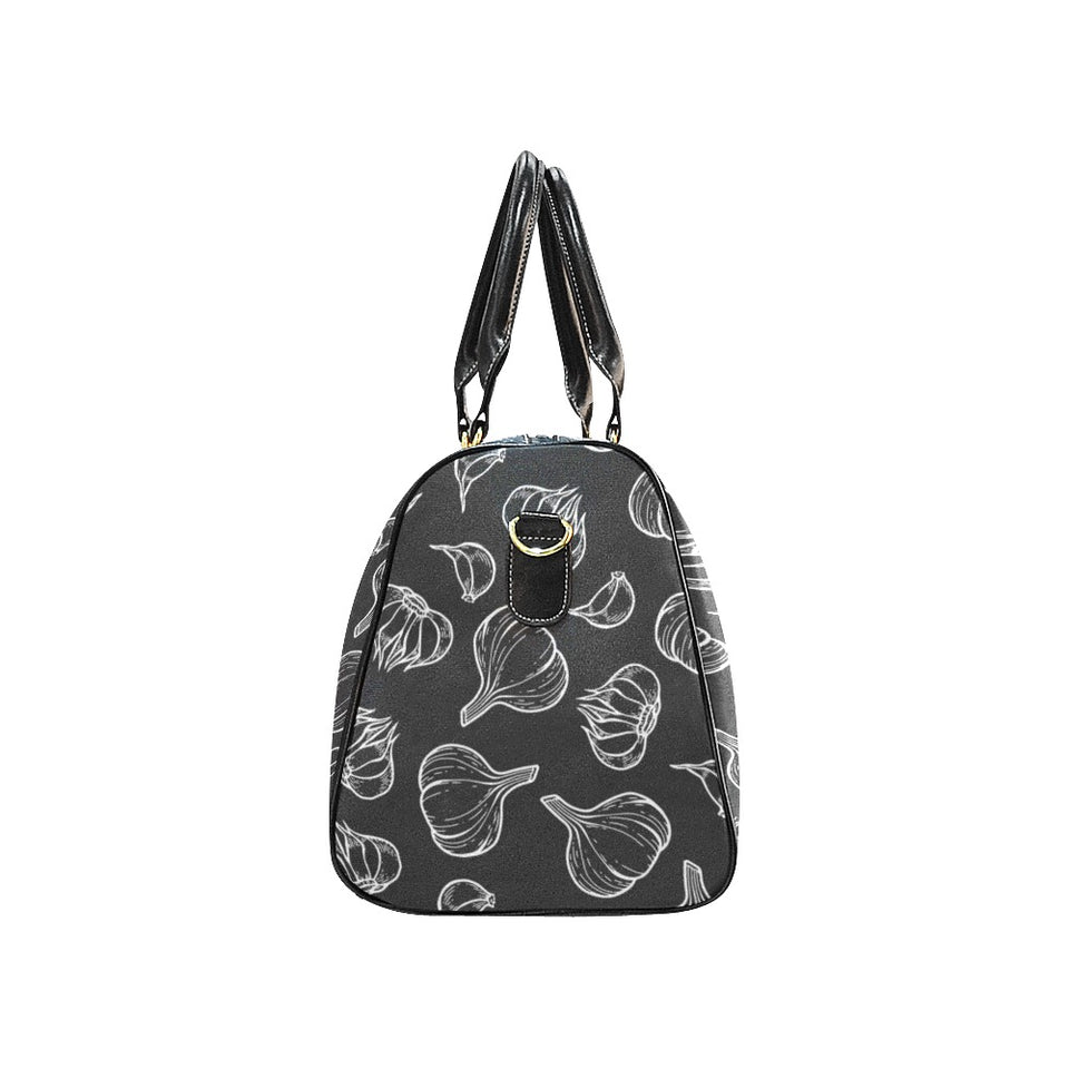 Garlic pattern black background Travel Bag