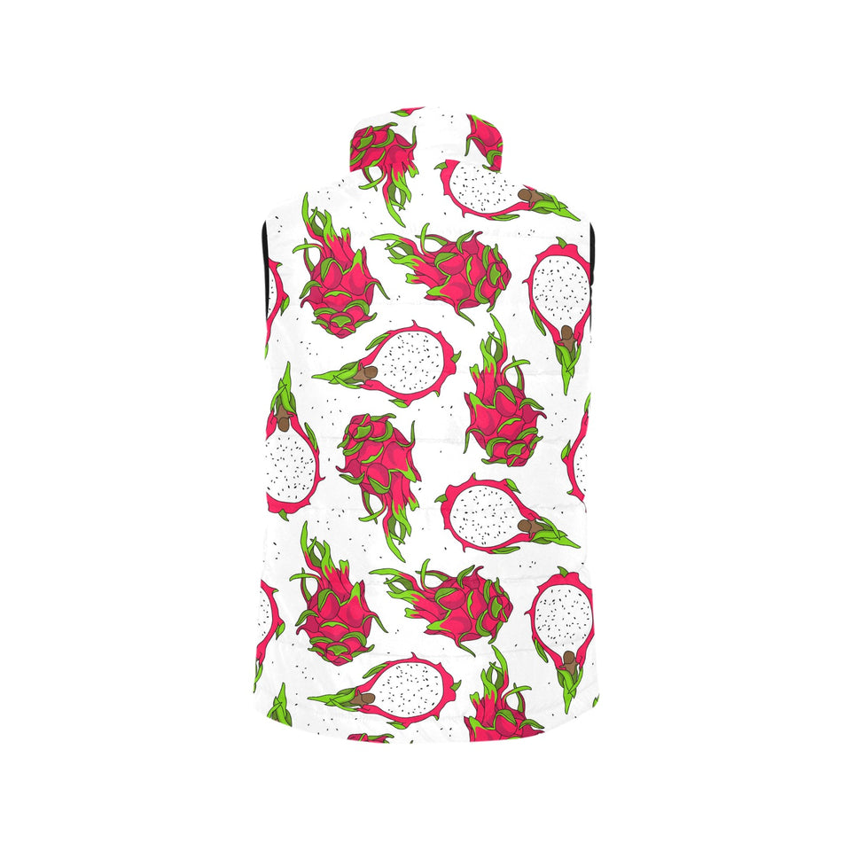 dragon fruits white background Women's Padded Vest