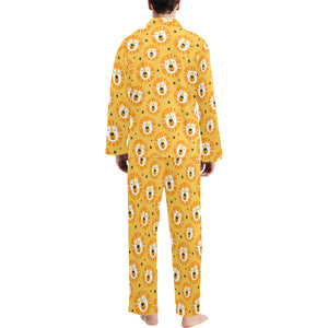 Lion Pattern Print Design 03 Men's Long Pajama Set