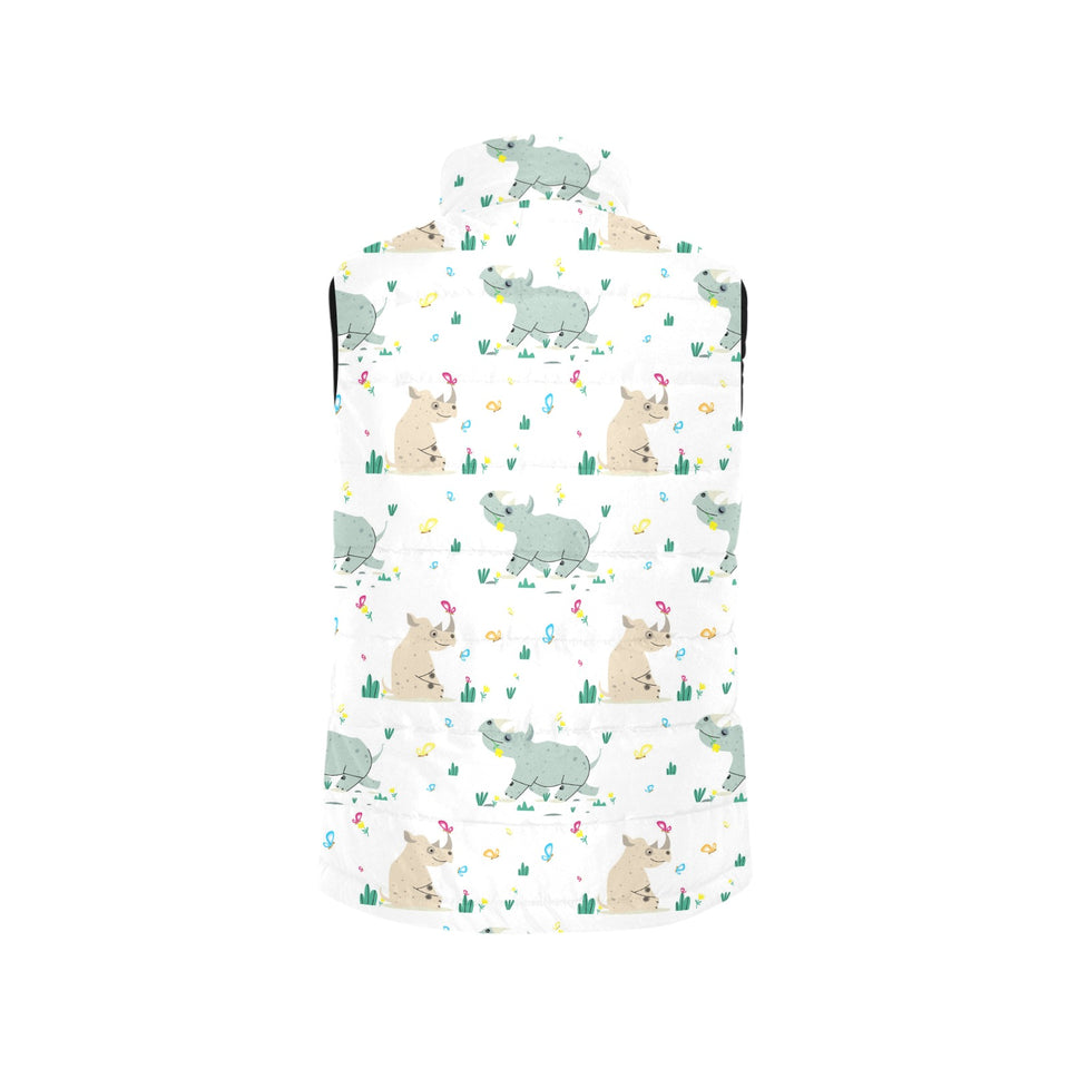 Cute Rhino pattern Women's Padded Vest