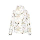 Beautiful Japanese cranes pattern Women's Padded Hooded Jacket