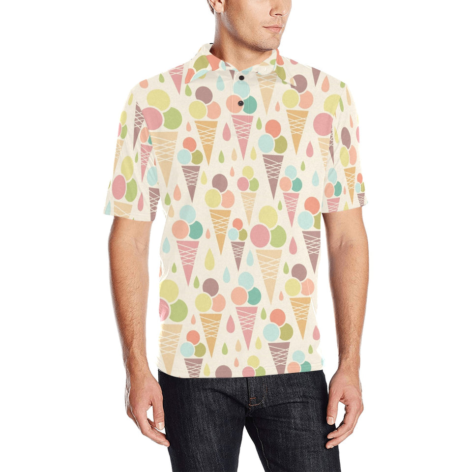 Ice cream cone pattern Men's All Over Print Polo Shirt
