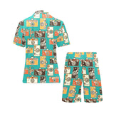 Camera Pattern Print Design 03 Men's V-Neck Short Pajama Set