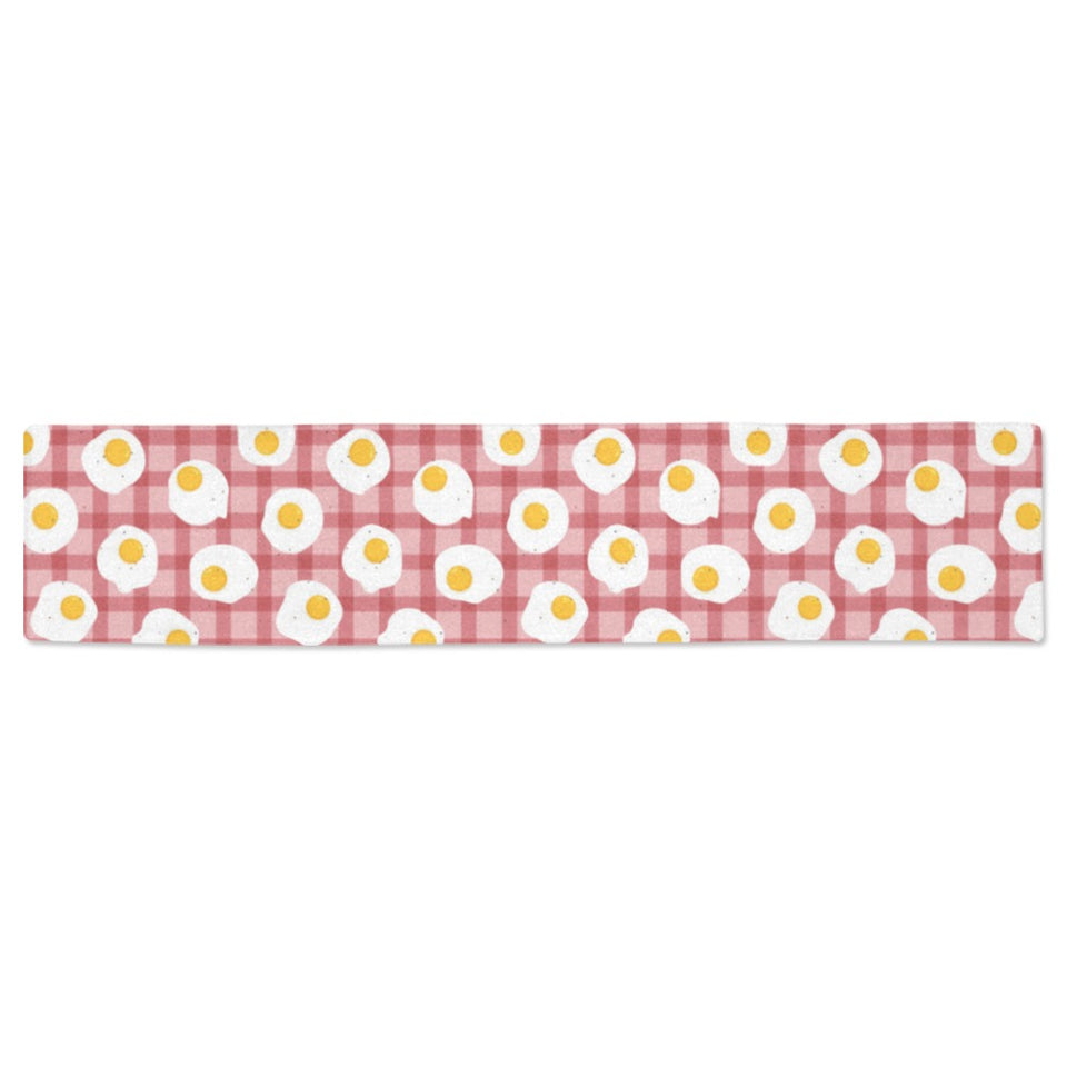 Fried Eggs Pattern Print Design 03 Table Runner