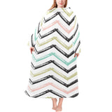 zigzag chevron paint pattern Blanket Robe with Sleeves