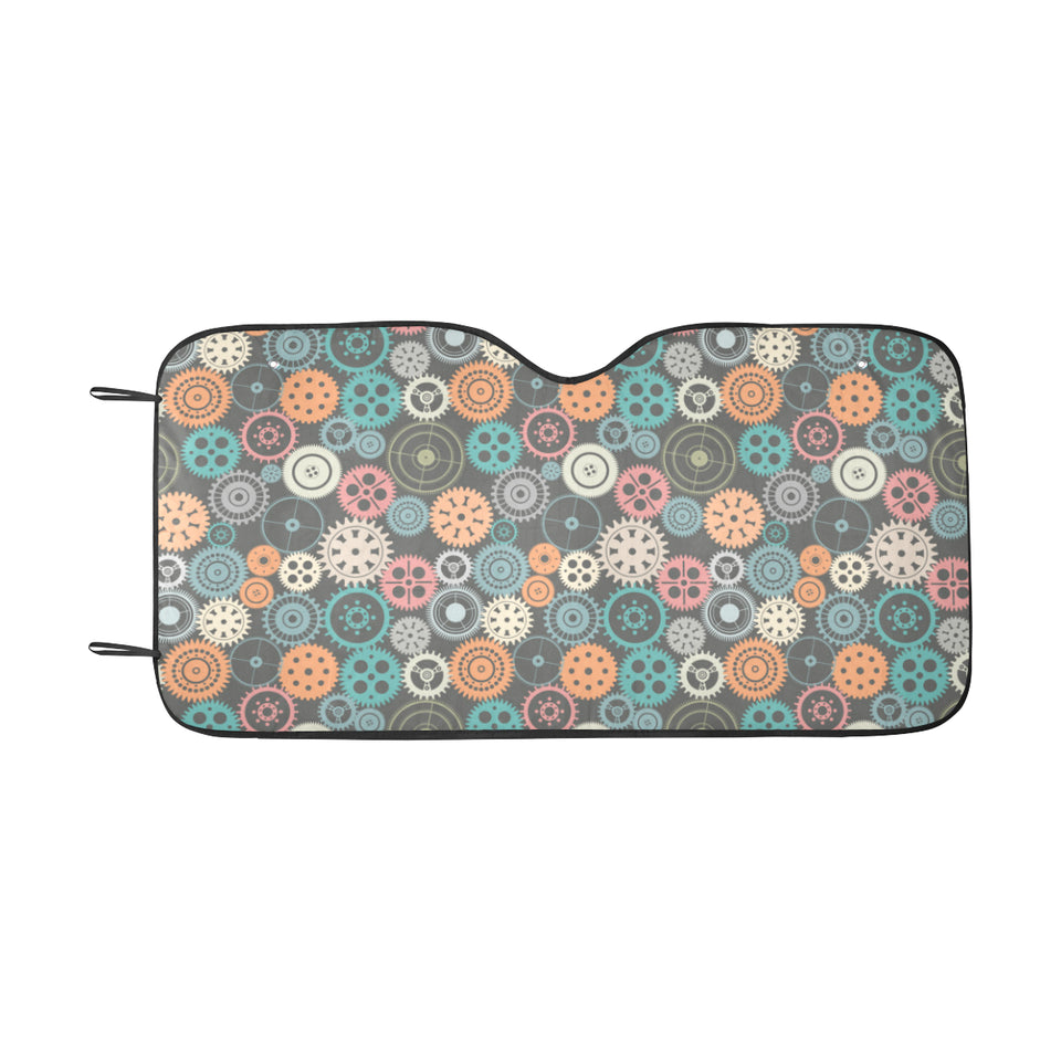 Gear Pattern Print Design 05 Car Sun Shade