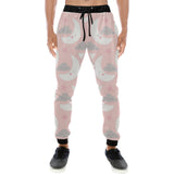 Cute moon cloud star pattern pink dot background Unisex Casual Sweatpants