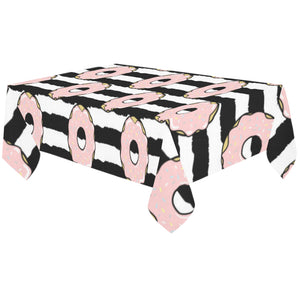 Donuts pink icing striped pattern Tablecloth