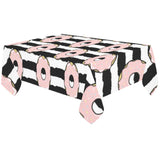Donuts pink icing striped pattern Tablecloth