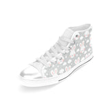 Rabbit cloud Pattern Women's High Top Canvas Shoes White