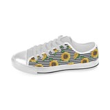 sunflowers ribbon background Men's Low Top Shoes White