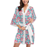 3D sakura cherry blossom pattern Women's Short Kimono Robe