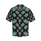 Sea turtle blue stone pattern Men's All Over Print Hawaiian Shirt