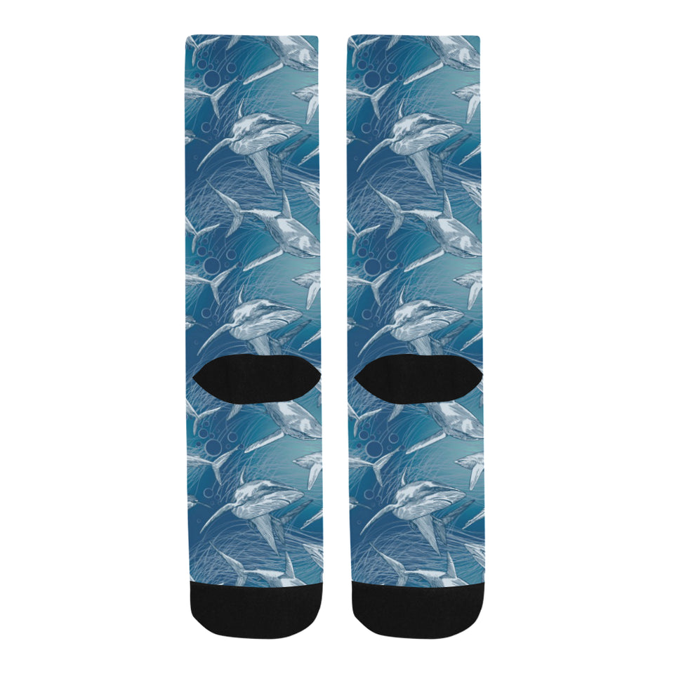 Shark hand drawn Crew Socks