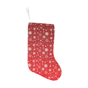 Snowflake pattern red background Christmas Stocking