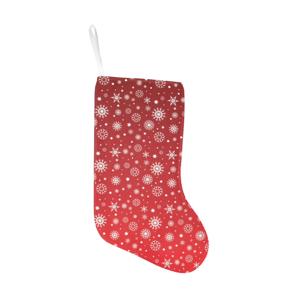 Snowflake pattern red background Christmas Stocking