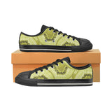 Sliced kiwi pattern Women's Low Top Canvas Shoes Black