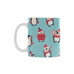 Cute penguin christmas  design pattern Classical White Mug (Fulfilled In US)