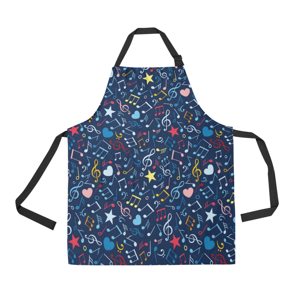 Music Notes Pattern Print Design 03 All Over Print Adjustable Apron