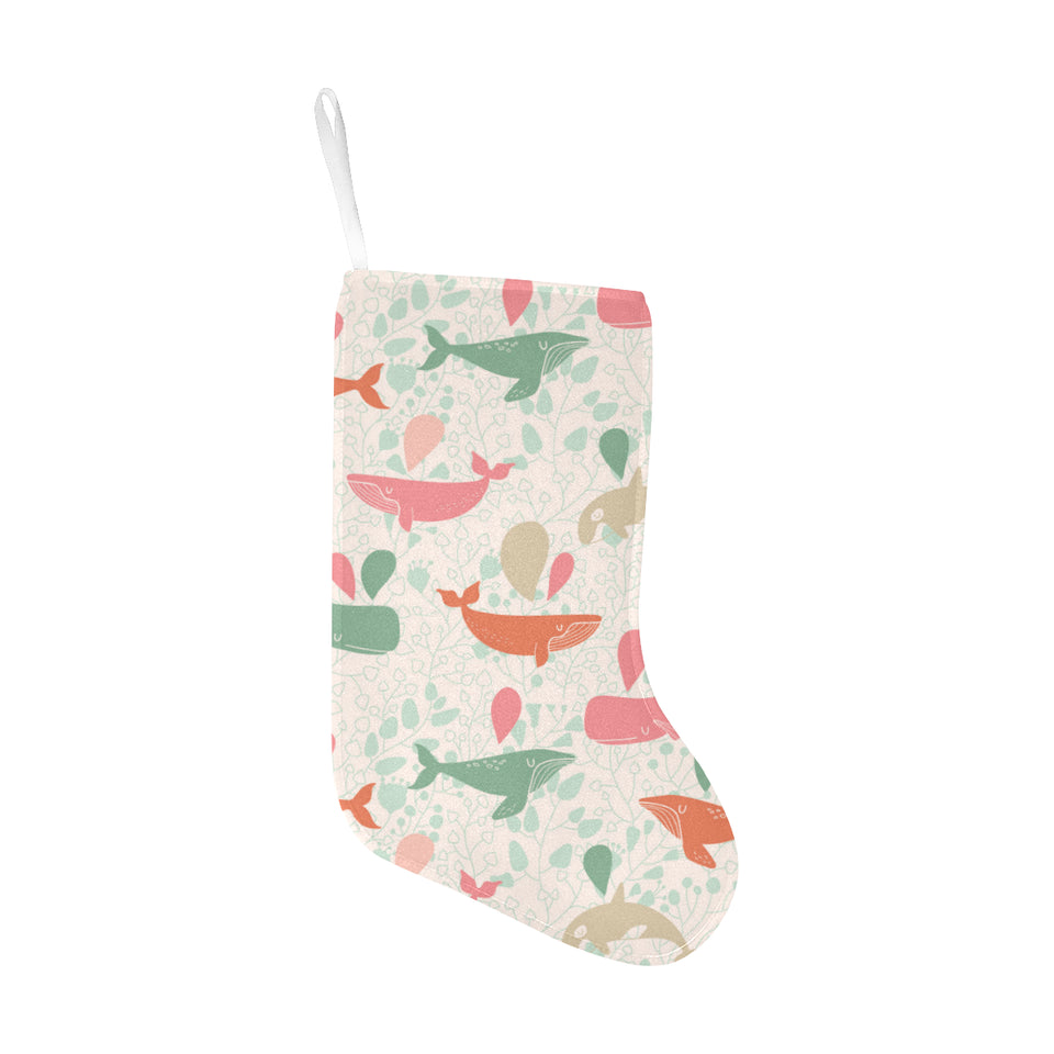 Cute whale pattern Christmas Stocking