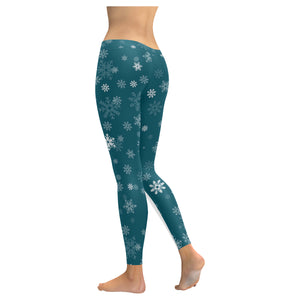 Snowflake pattern dark background Women's Legging Fulfilled In US
