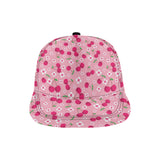 cherry flower pattern pink background All Over Print Snapback Cap