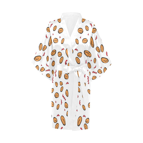 peanuts pattern background Women's Short Kimono Robe