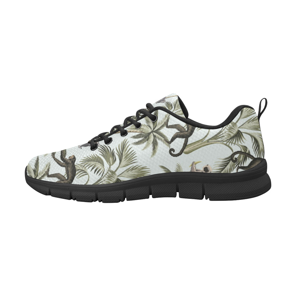 Monkey sloth lemur palm trees pattern Women's Sneaker Shoes