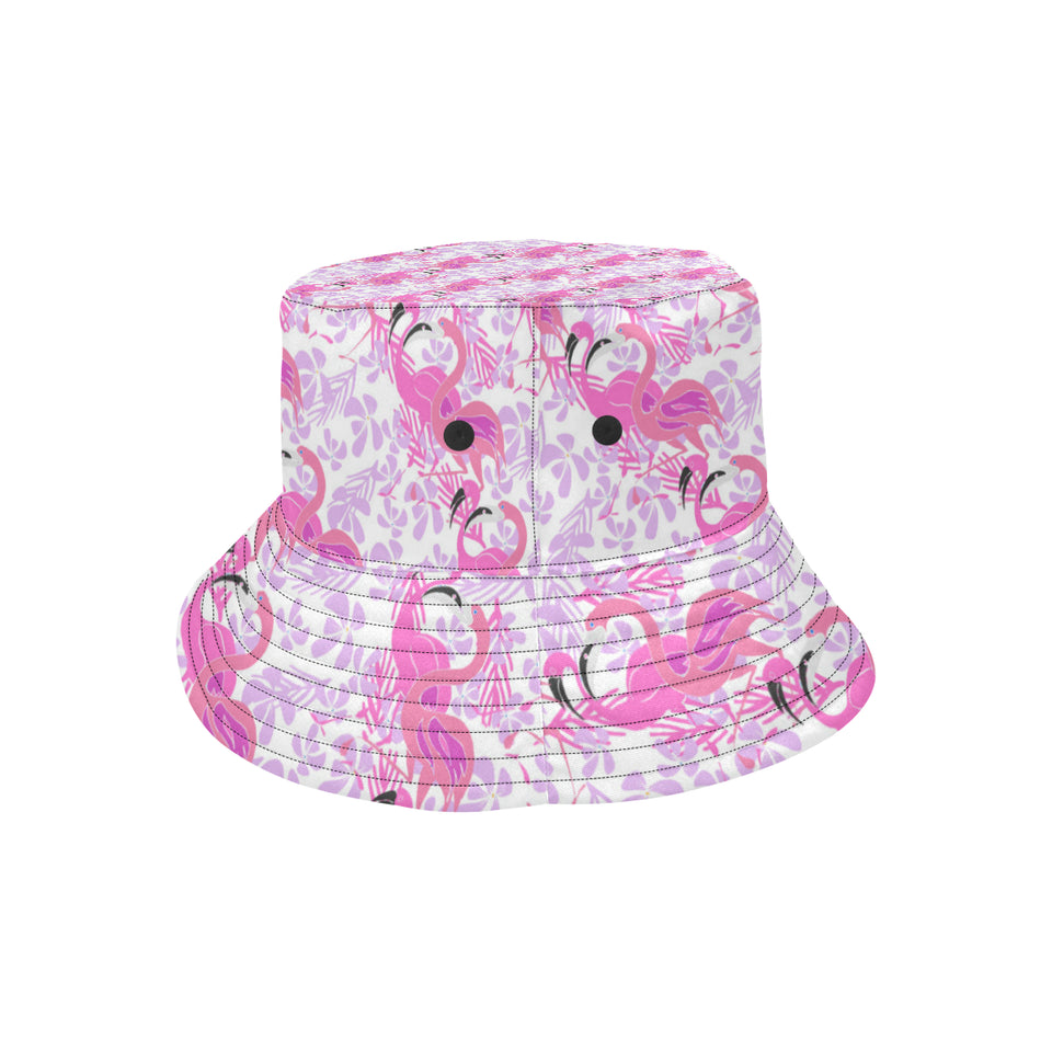 Pink flamingo flower pattern Unisex Bucket Hat
