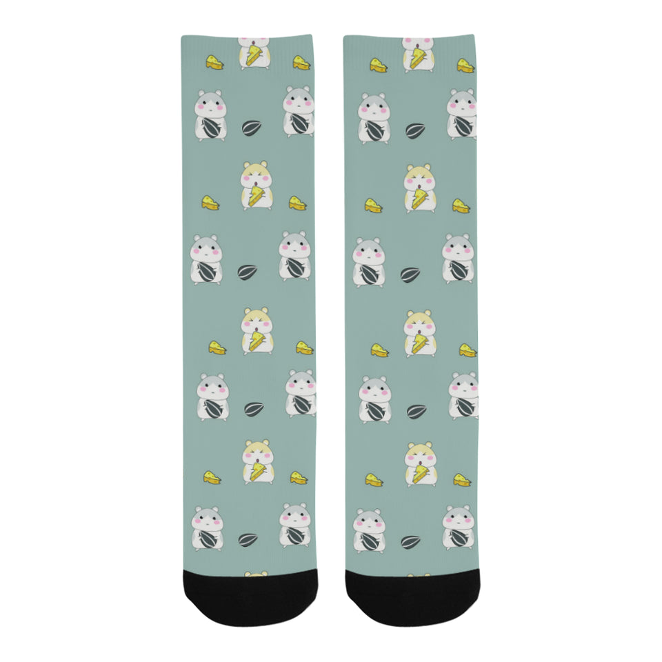 Cute hamster cheese pattern Crew Socks