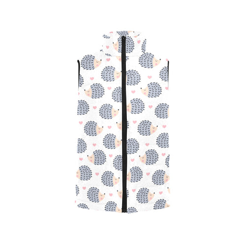 Hedgehog Pattern Print Design 04 Women's Padded Vest