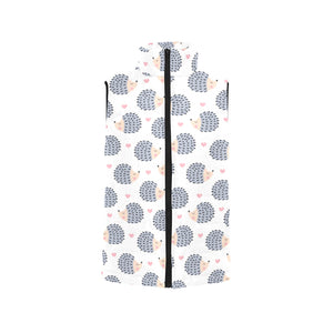 Hedgehog Pattern Print Design 04 Women's Padded Vest