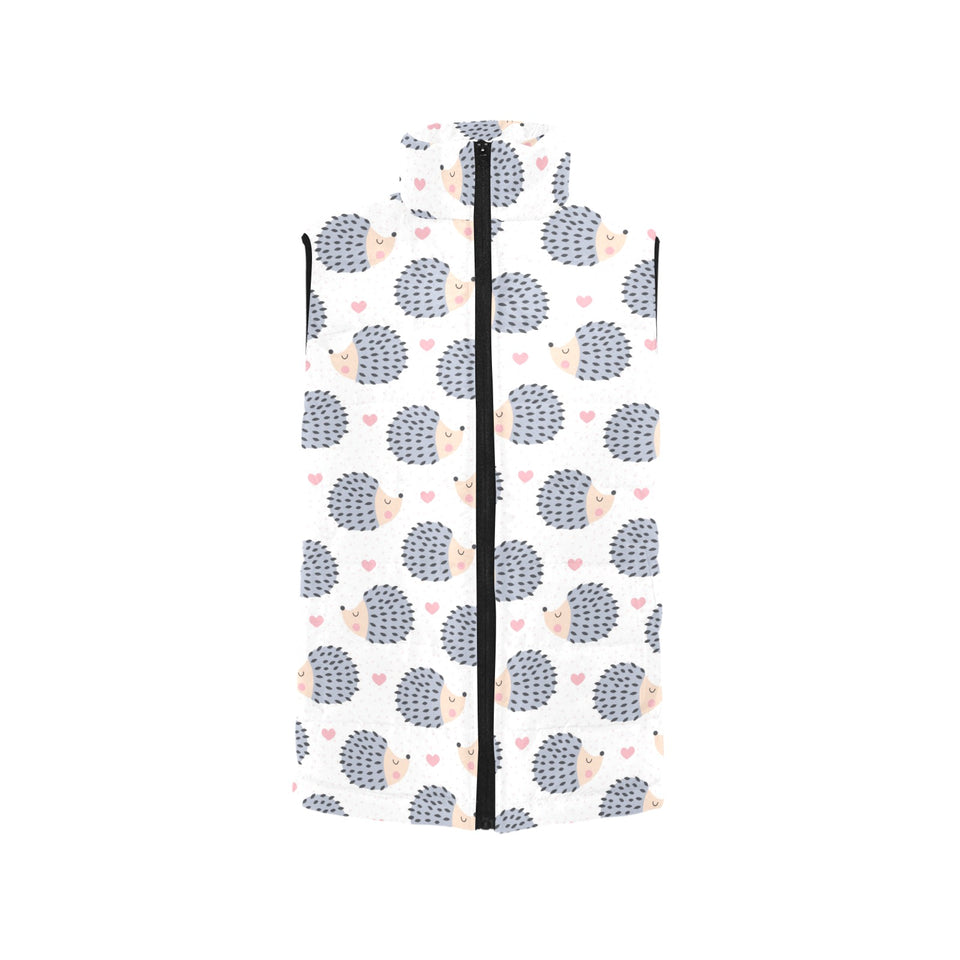Hedgehog Pattern Print Design 04 Women's Padded Vest