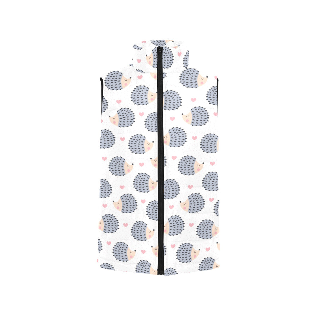 Hedgehog Pattern Print Design 04 Women's Padded Vest