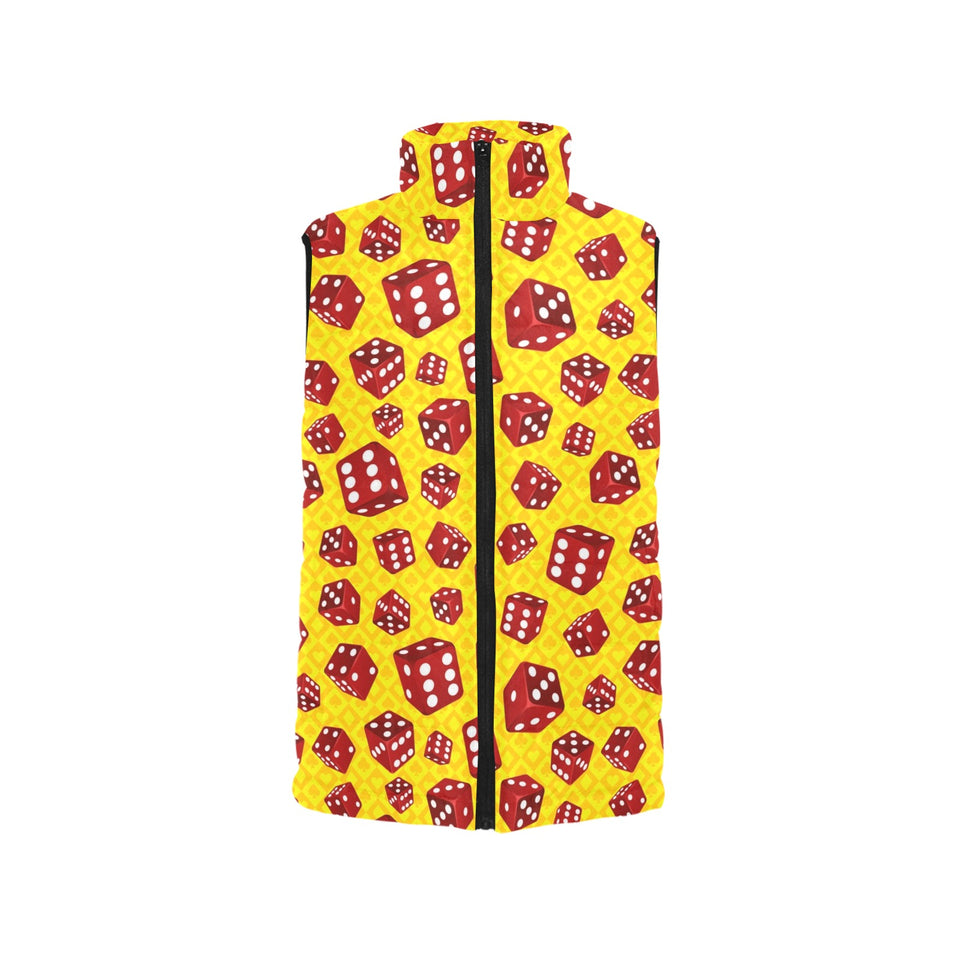 Dice Pattern Print Design 04 Women's Padded Vest