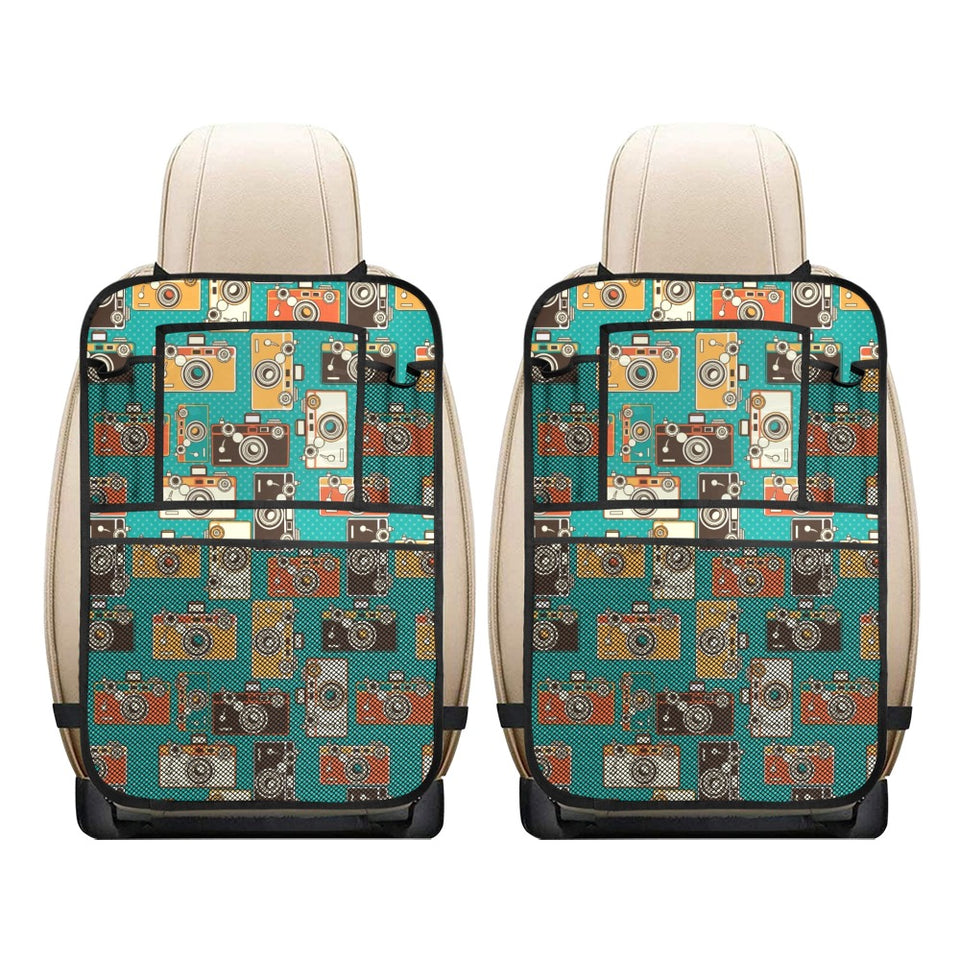 Camera Pattern Print Design 03 Car Seat Back Organizer