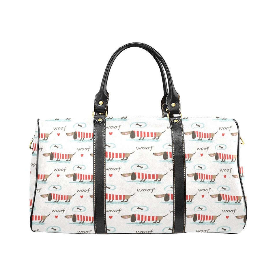 Cute dachshund bone pattern Travel Bag