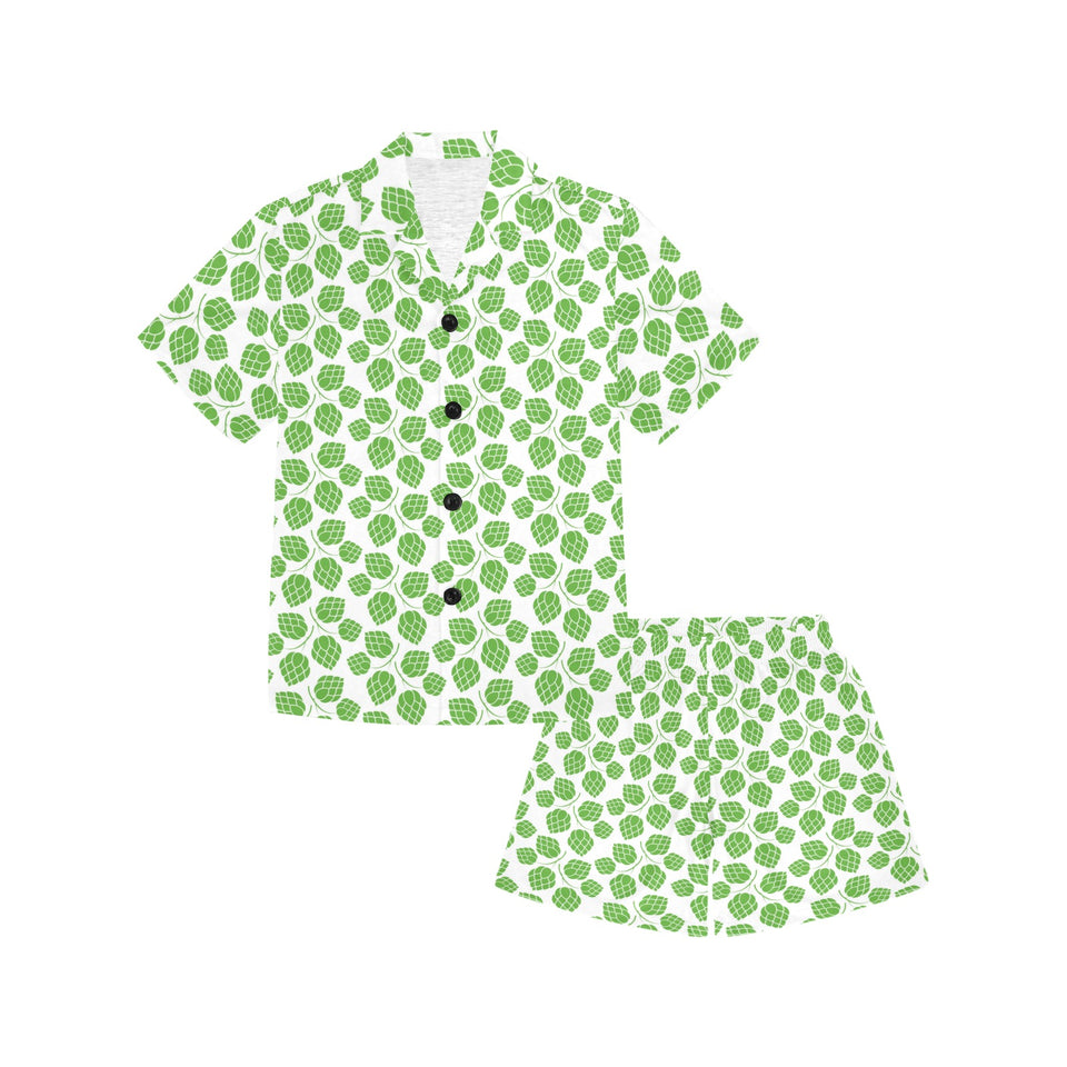 Hop pattern background Kids' Boys' Girls' V-Neck Short Pajama Set