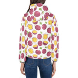 Passion fruit design pattern Women's Padded Hooded Jacket