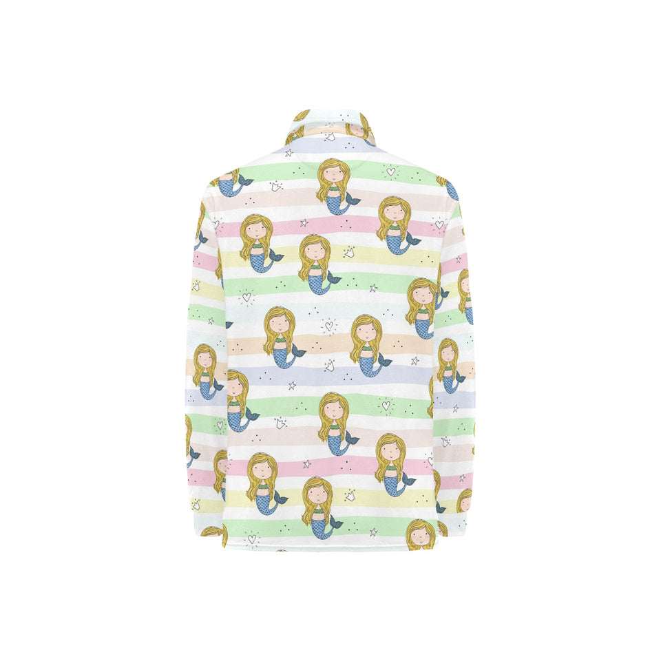 Cute hand drawn mermaid Women's Long Sleeve Polo Shirt