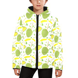 Durian pattern background Kids' Boys' Girls' Padded Hooded Jacket