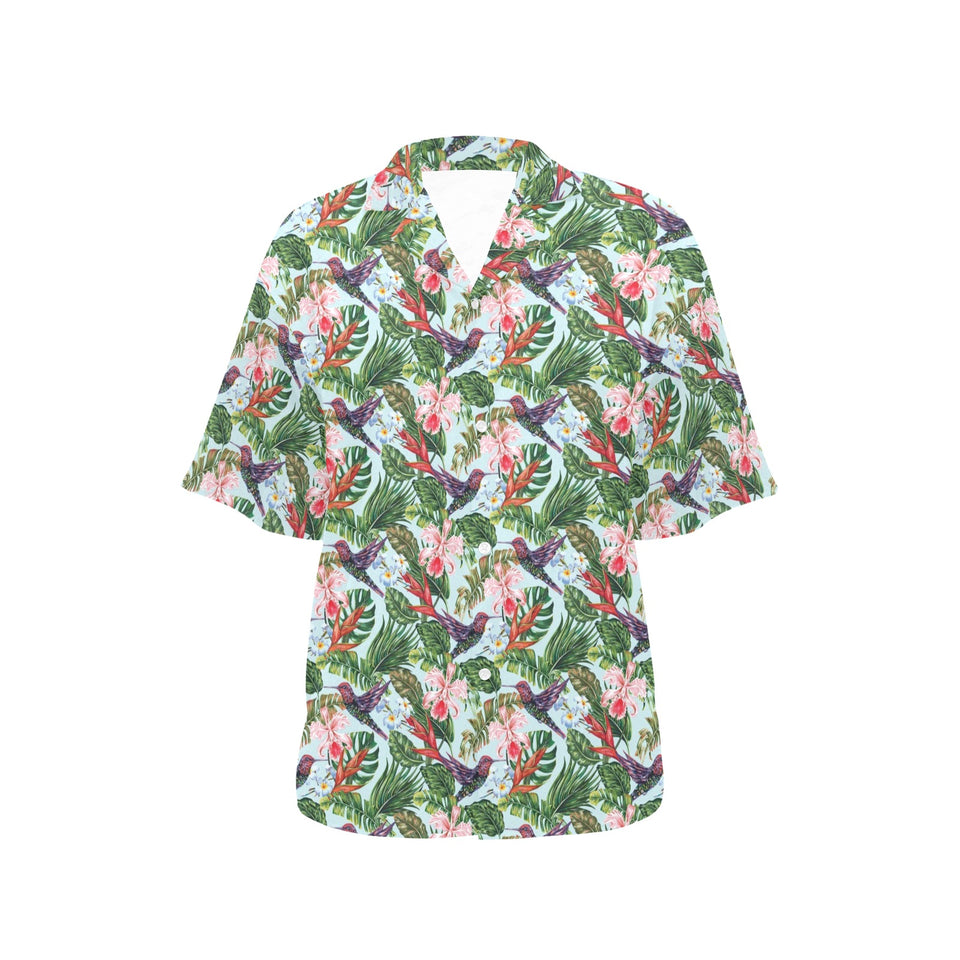 Hummingbird Pattern Print Design 05 Women's All Over Print Hawaiian Shirt