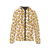 Hamburger Pattern Print Design 03 Women's Padded Hooded Jacket