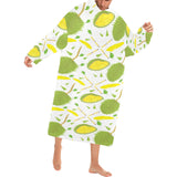 Durian pattern background Blanket Robe with Sleeves
