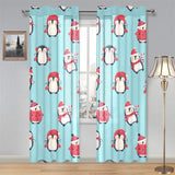 Cute penguin christmas design pattern Gauze Curtain