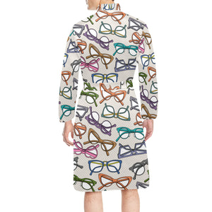 Sun Glasses Pattern Print Design 01 Men's Long Sleeve Belted Night Robe