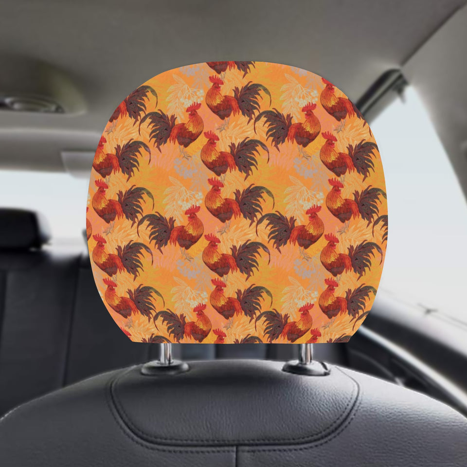 red rooster chicken cock pattern Car Headrest Cover